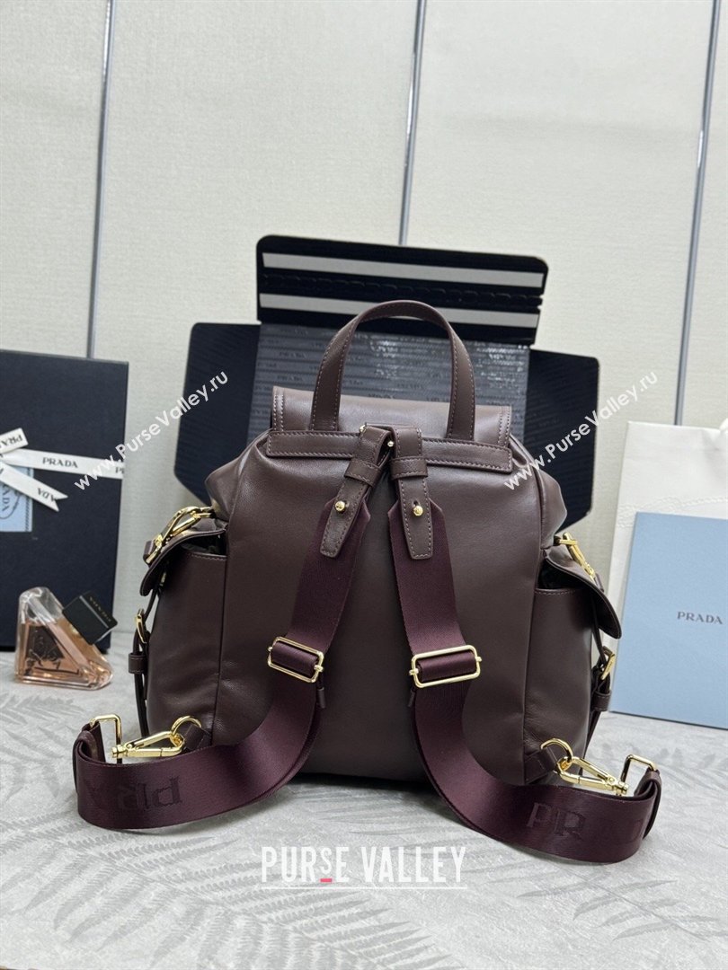 Prada Explore medium nappa leather backpack bag Burgundy 2026 1BZ080 (YZ-260410084)