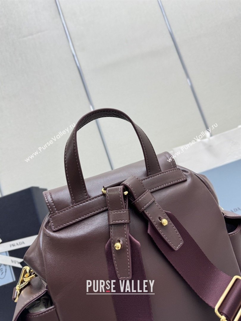 Prada Explore medium nappa leather backpack bag Burgundy 2026 1BZ080 (YZ-260410084)