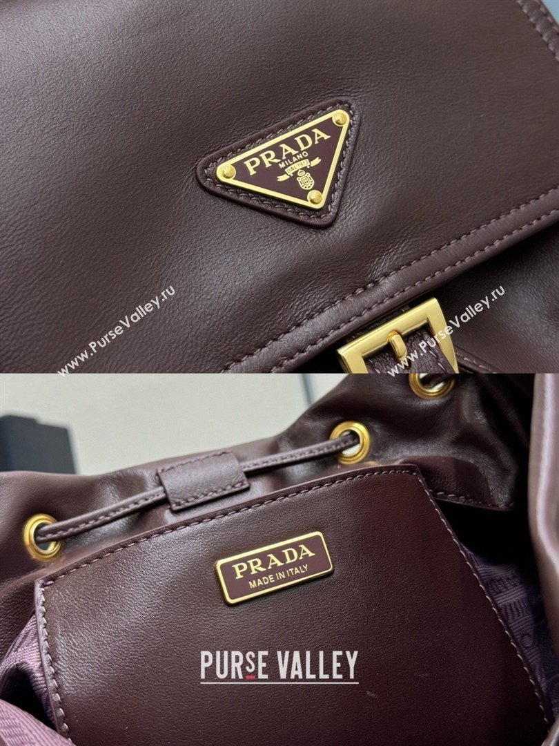 Prada Explore medium nappa leather backpack bag Burgundy 2026 1BZ080 (YZ-260410084)