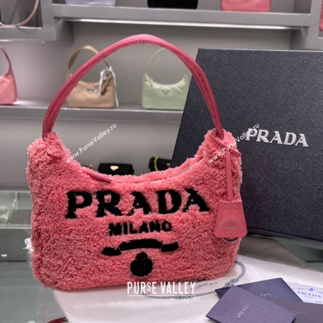 Prada Re-Edition 2000 Terry Hobo Mini bag 1BG130 1NE515 Petal Pink 2021 (YZ-21090850)