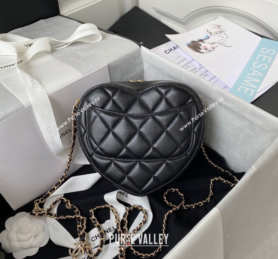 Chanel Love Leather Heart-Shaped Mini Bag AS2927 Black 2021 (SSZ-21112655)