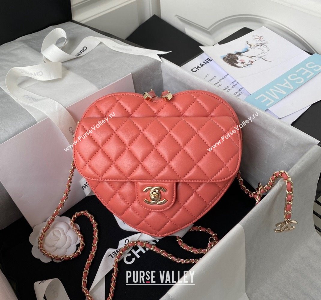 Chanel Love Leather Heart-Shaped Small Bag AS2928 Dark Pink 2021 (SSZ-21112659)
