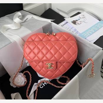 Chanel Love Leather Heart-Shaped Small Bag AS2928 Dark Pink 2021 (SSZ-21112659)
