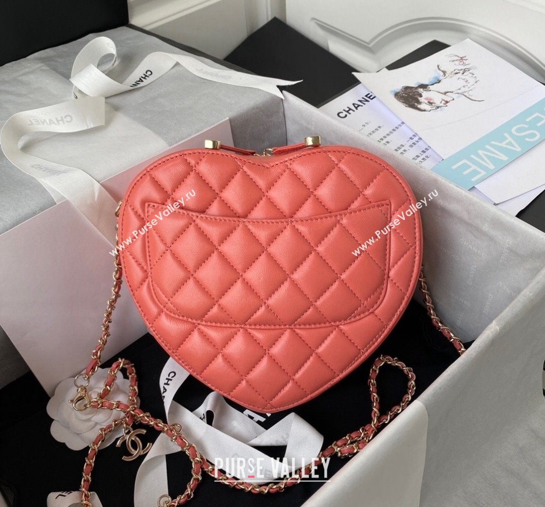 Chanel Love Leather Heart-Shaped Small Bag AS2928 Dark Pink 2021 (SSZ-21112659)