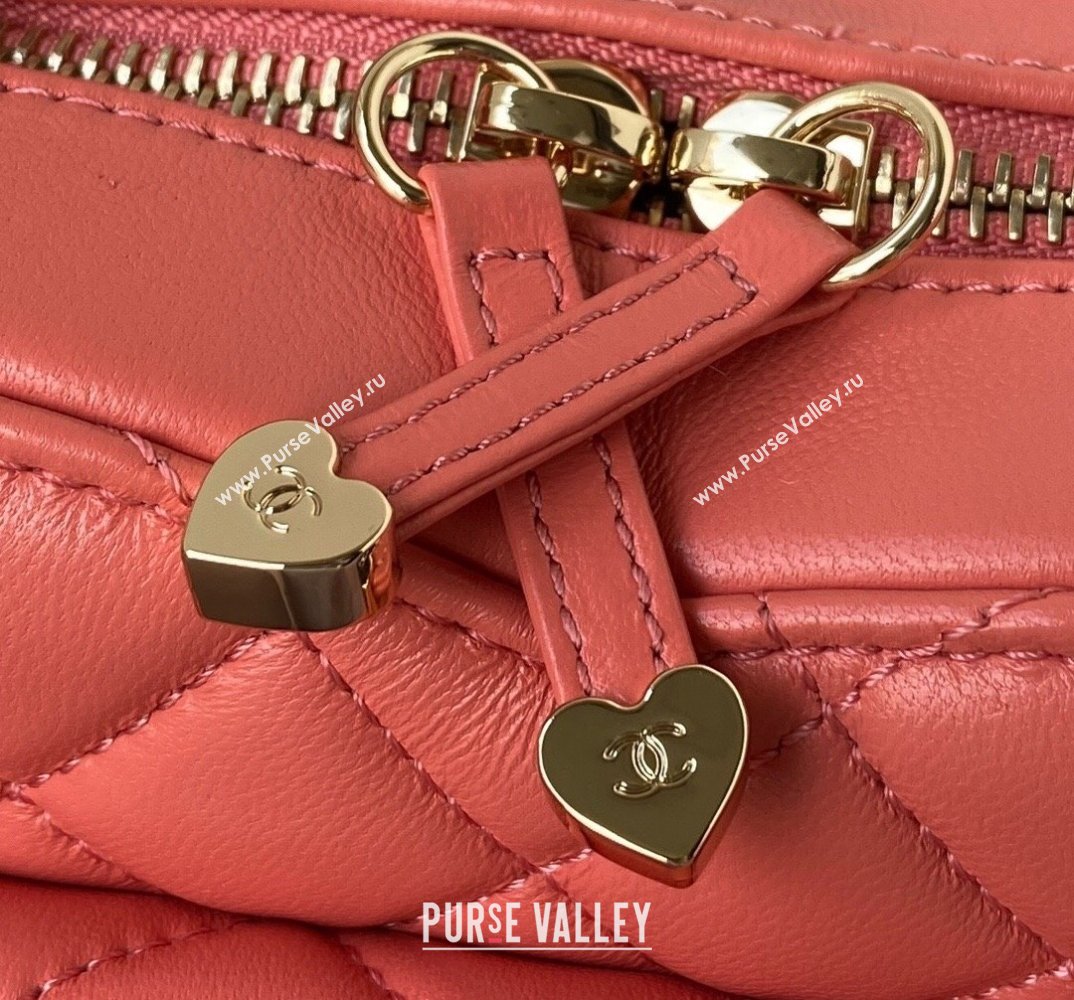 Chanel Love Leather Heart-Shaped Small Bag AS2928 Dark Pink 2021 (SSZ-21112659)