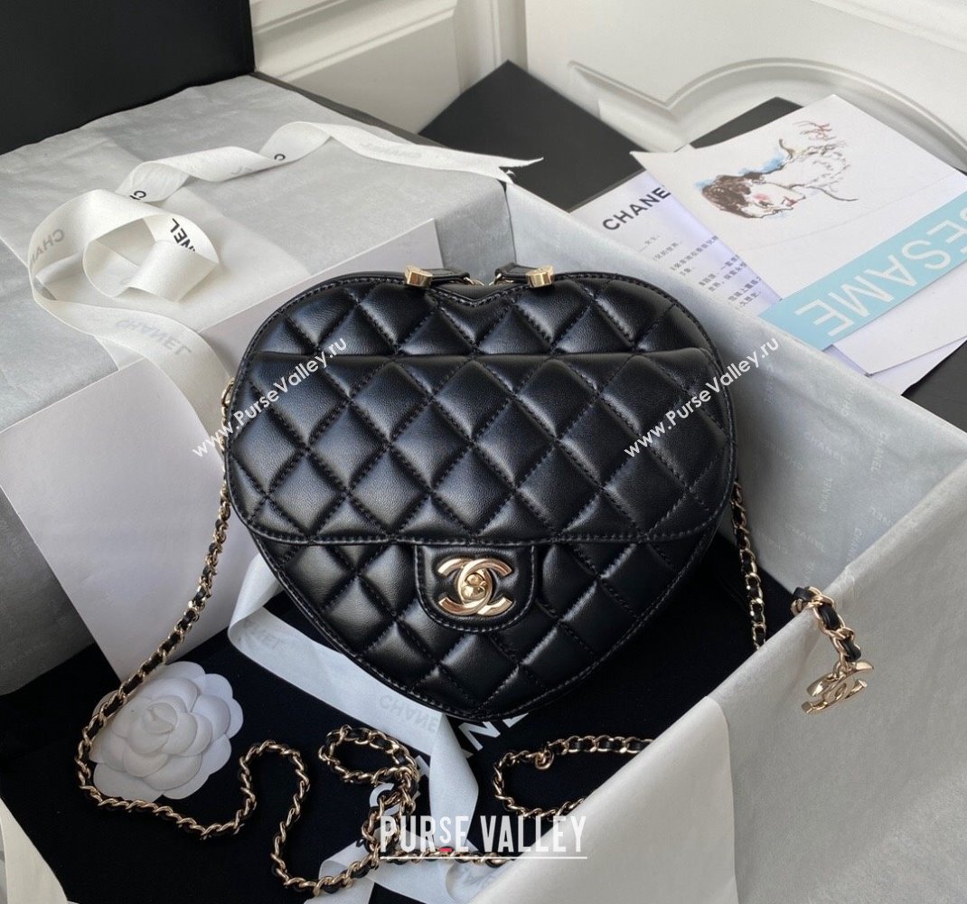 Chanel Love Leather Heart-Shaped Small Bag AS2928 Black 2021 (SSZ-21112661)