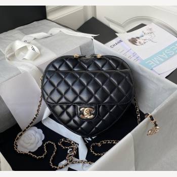 Chanel Love Leather Heart-Shaped Small Bag AS2928 Black 2021 (SSZ-21112661)