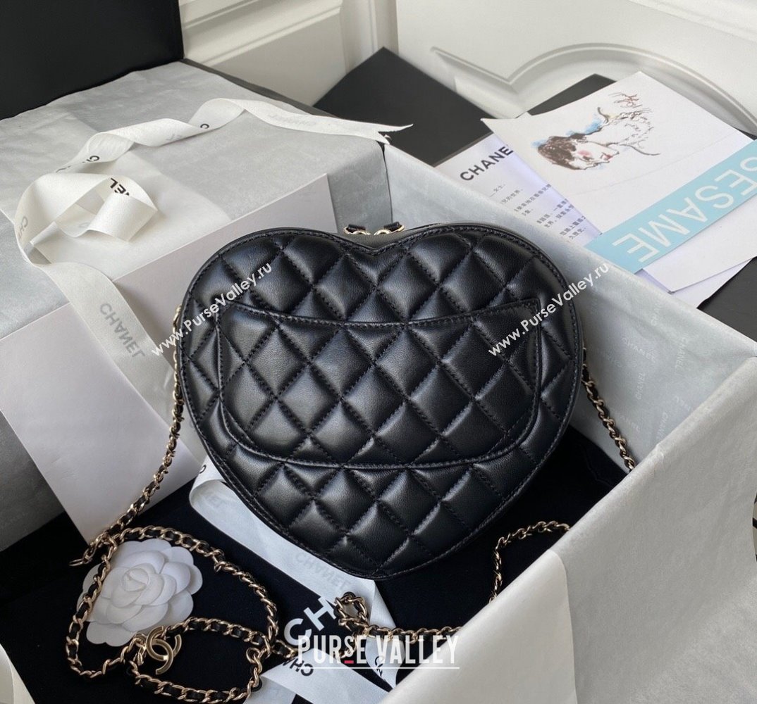 Chanel Love Leather Heart-Shaped Small Bag AS2928 Black 2021 (SSZ-21112661)