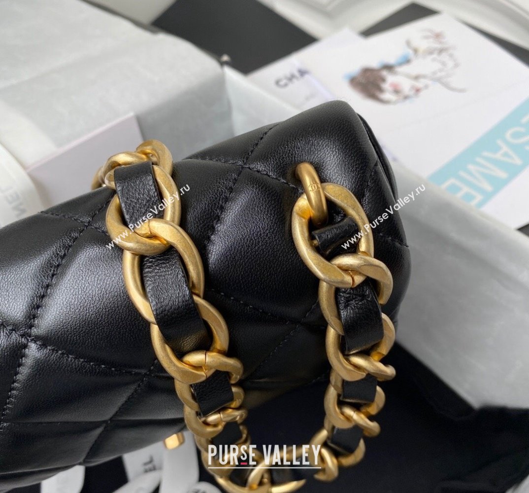 Chanel Lambskin Classic Flap Bag with Chain Strap Black 2021 (SSZ-21112666)