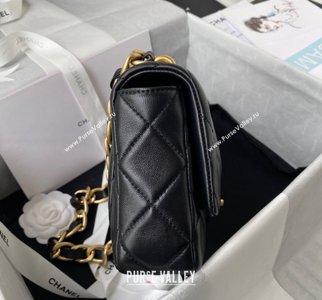 Chanel Lambskin Classic Flap Bag with Chain Strap Black 2021 (SSZ-21112666)