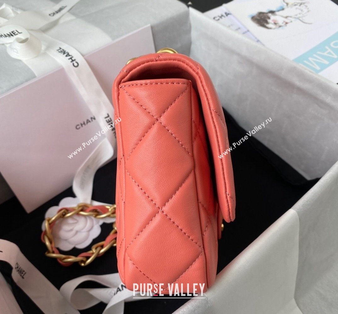 Chanel Lambskin Classic Flap Bag with Chain Strap Coral Pink 2021 (SSZ-21112662)