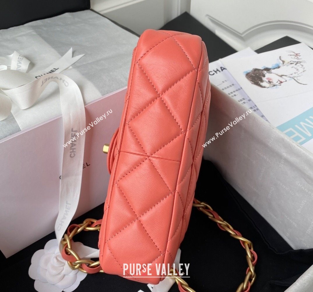 Chanel Lambskin Classic Flap Bag with Chain Strap Coral Pink 2021 (SSZ-21112662)