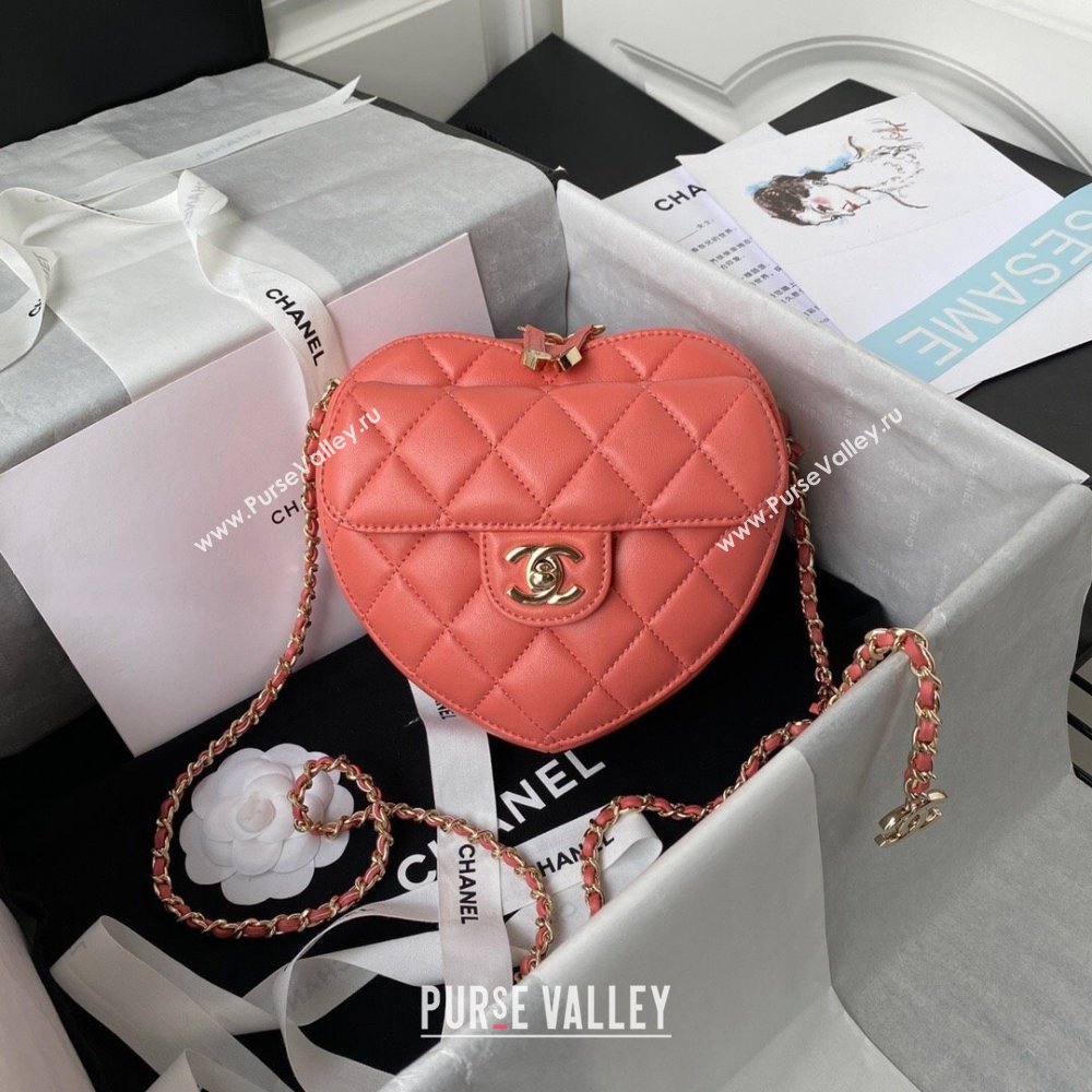 Chanel Love Leather Heart-Shaped Mini Bag AS2927 Dark Pink 2021 (SSZ-21112654)