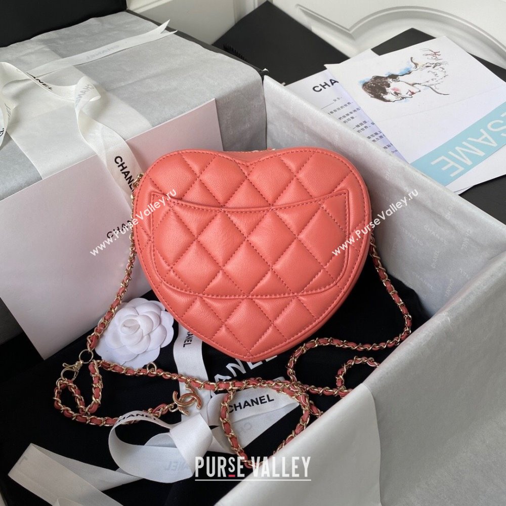 Chanel Love Leather Heart-Shaped Mini Bag AS2927 Dark Pink 2021 (SSZ-21112654)