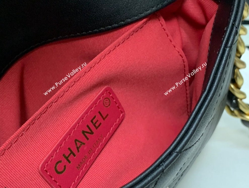 Chanel Calfskin Chain Charm Small Flap Bag AS2831 Black 2021 (XING-21112630)