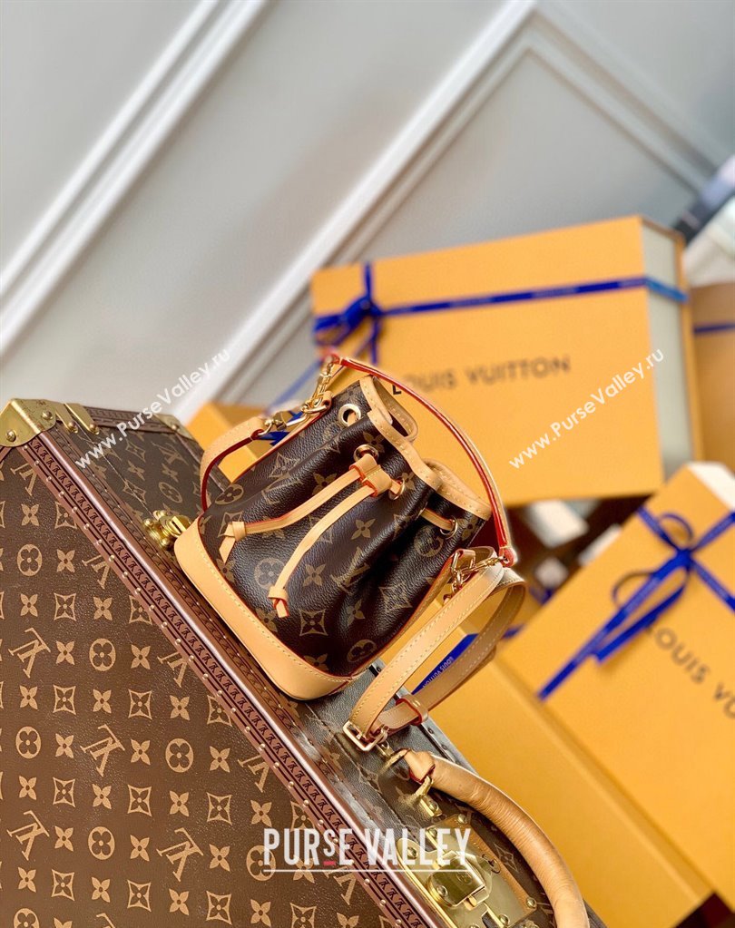 Louis Vuitton Nano Noe Bucket Bag M81266 Monogram Canvas/Nude 2025 (KI-250211035)