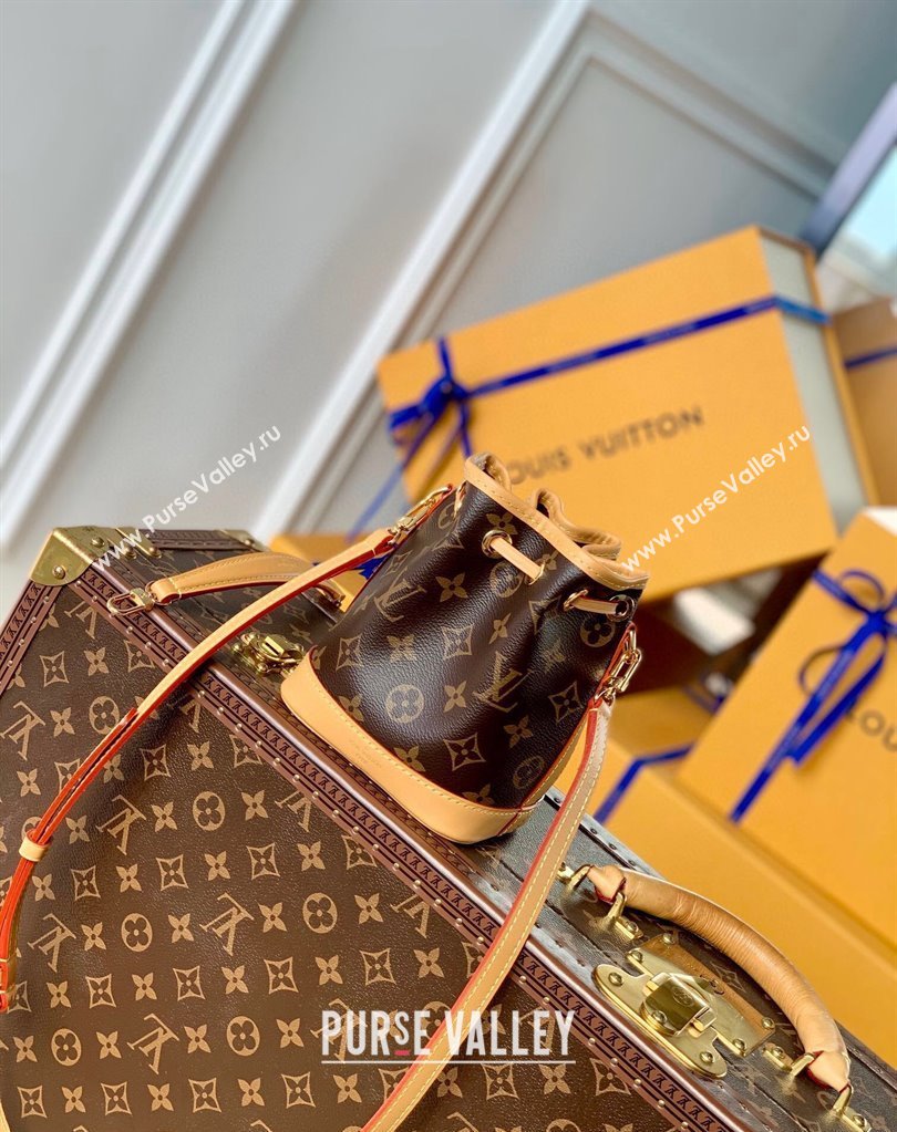 Louis Vuitton Nano Noe Bucket Bag M81266 Monogram Canvas/Nude 2025 (KI-250211035)