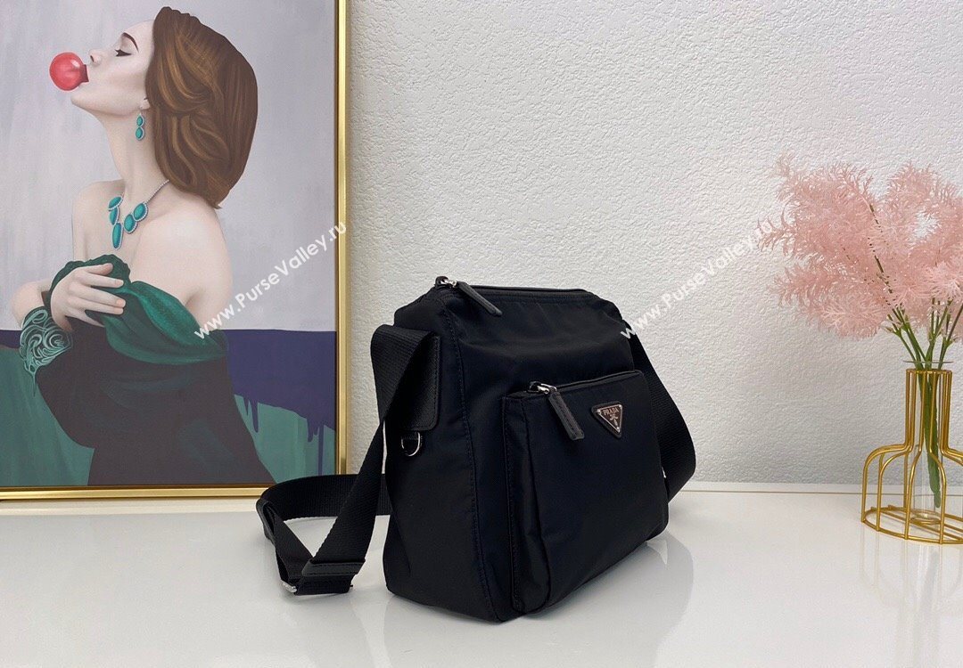 Prada Nylon Messenger Bag Black 2025 BT0909 (nana-251121103)