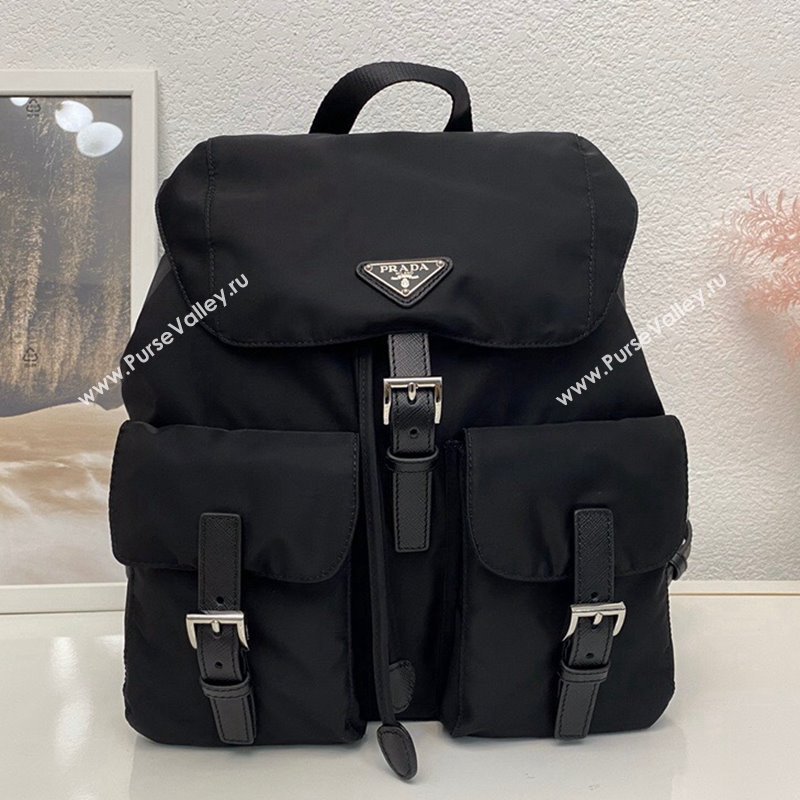 Prada Nylon Backpack Bag Black/Silver 2025 BZ2811 (nana-251121100)