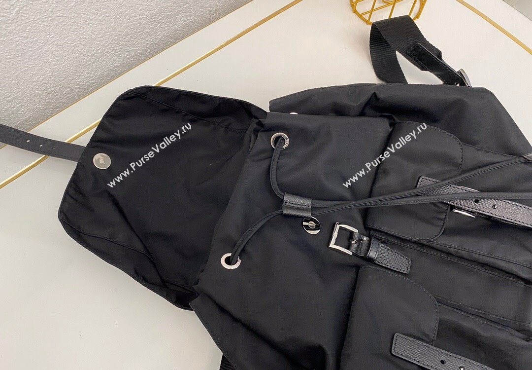 Prada Nylon Backpack Bag Black/Silver 2025 BZ2811 (nana-251121100)