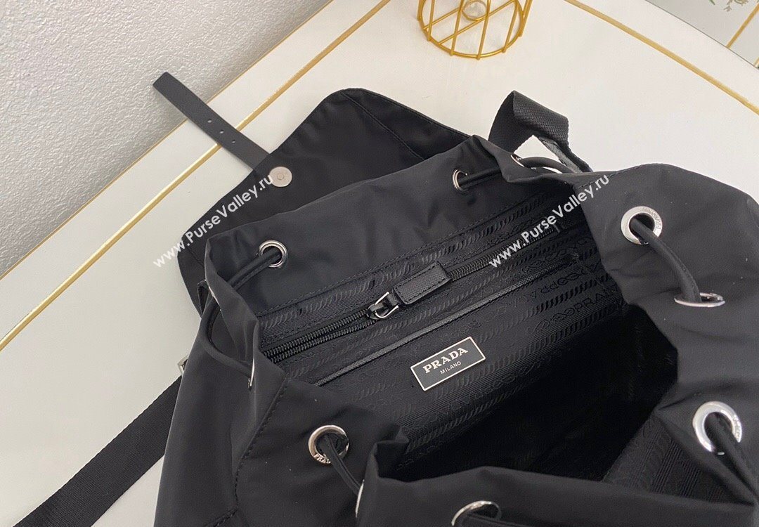 Prada Nylon Backpack Bag Black/Silver 2025 BZ2811 (nana-251121100)