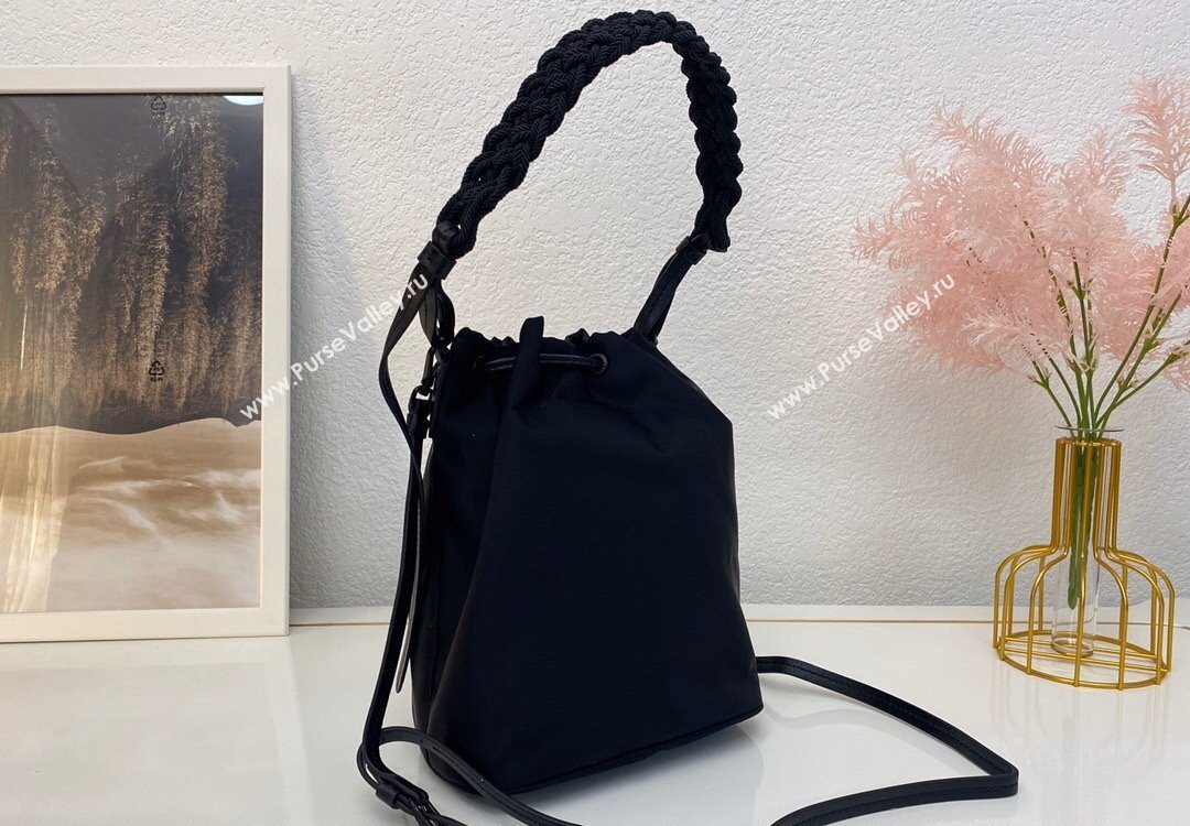 Prada Duet Nylon Bucket Bag Black 2025 1BH038 (nana-251121098)