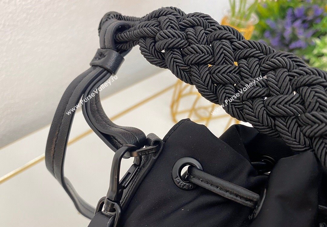Prada Duet Nylon Bucket Bag Black 2025 1BH038 (nana-251121098)