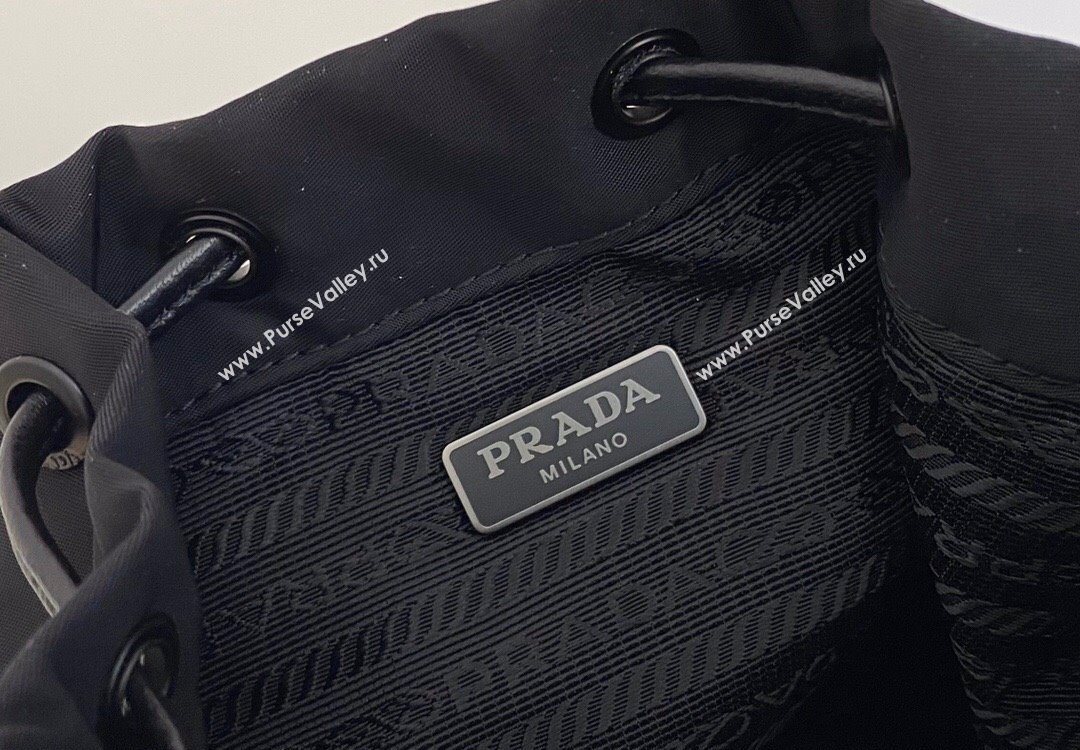 Prada Duet Nylon Bucket Bag Black 2025 1BH038 (nana-251121098)