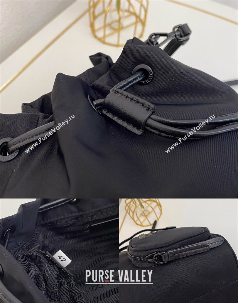 Prada Duet Nylon Bucket Bag Black 2025 1BH038 (nana-251121098)