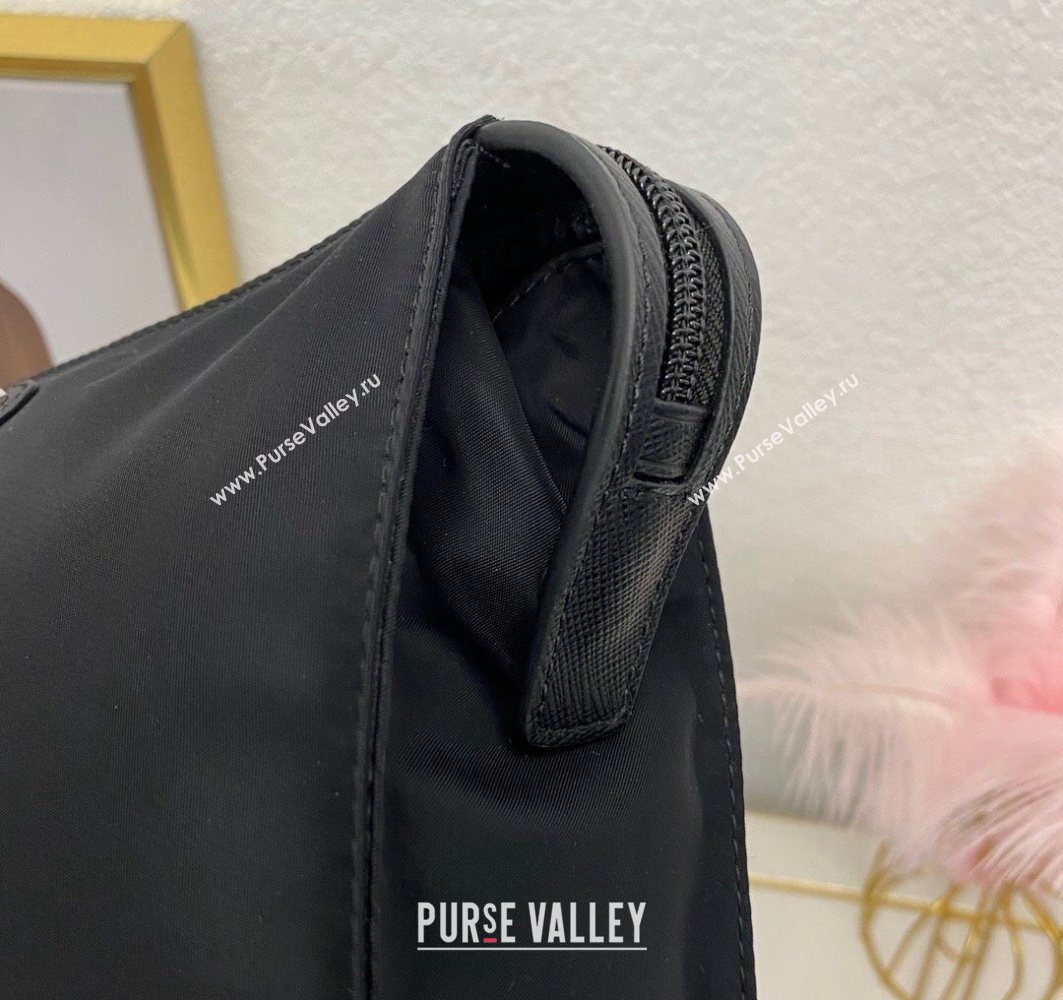 Prada Re-Nylon and Saffiano Leather Necessaire Toiletry Clutch 2NE789 Black 2025 (nana-251121095)