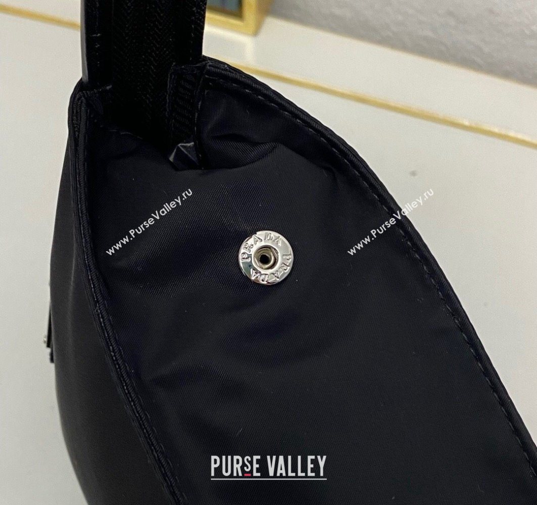 Prada Re-Nylon and Saffiano Leather Necessaire Toiletry Clutch 2NE789 Black 2025 (nana-251121095)