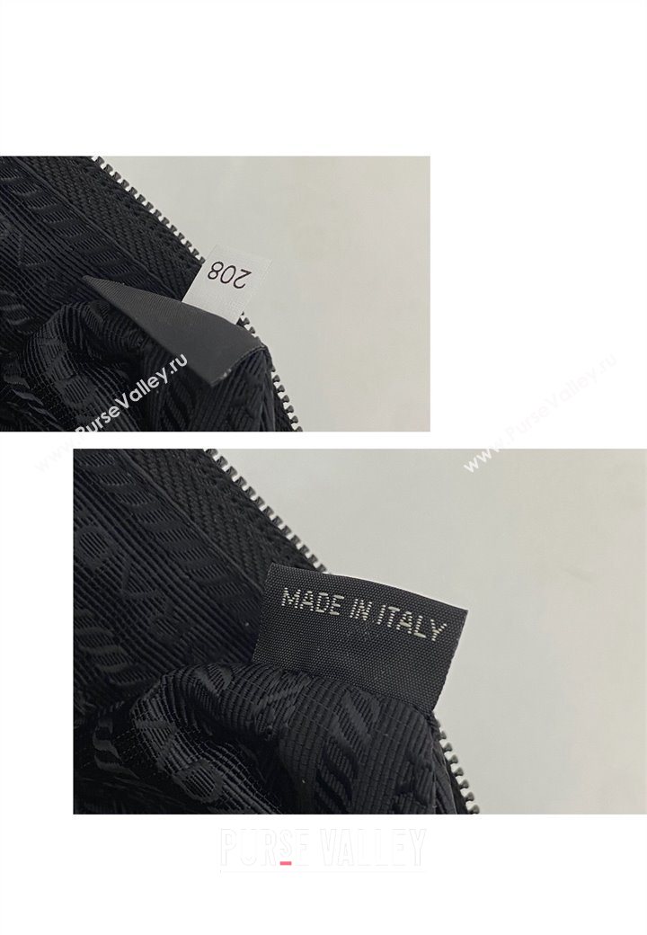 Prada Re-Nylon and Saffiano Leather Necessaire Toiletry Clutch 2NE789 Black 2025 (nana-251121095)