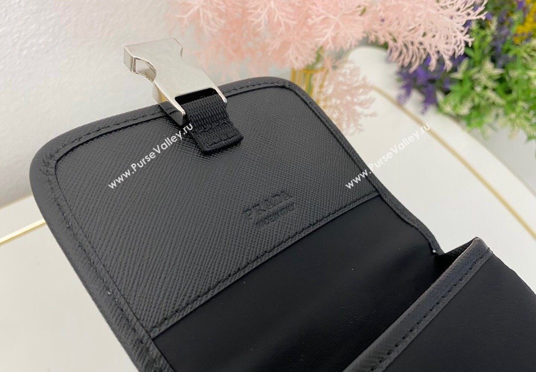 Prada Re-Nylon and Saffiano Leather Smartphone Case 2ZH109 Black 2025 (nana-251121093)