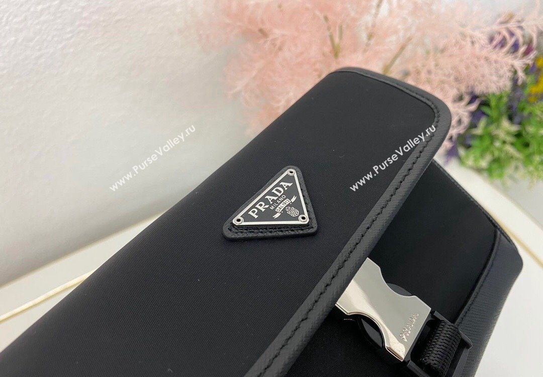 Prada Re-Nylon and Saffiano Leather Smartphone Case 2ZH108 Black 2025 (nana-251121092)