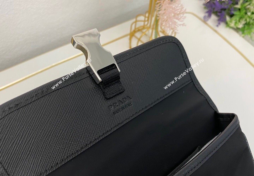 Prada Re-Nylon and Saffiano Leather Smartphone Case 2ZH108 Black 2025 (nana-251121092)