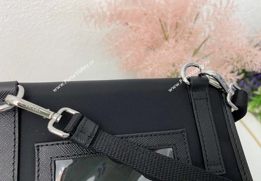 Prada Re-Nylon and Saffiano Leather Smartphone Case 2ZH108 Black 2025 (nana-251121092)