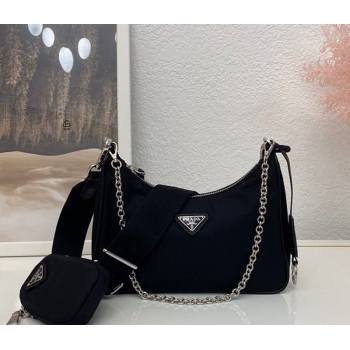 Prada Re-Edition 2005 Nylon Shoulder Bag 1BH204 Black 2025 (nana-251121088)