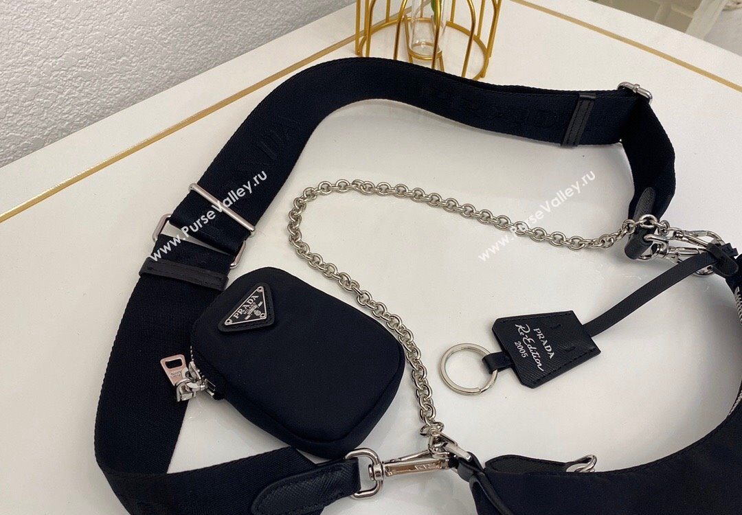 Prada Re-Edition 2005 Nylon Shoulder Bag 1BH204 Black 2025 (nana-251121088)