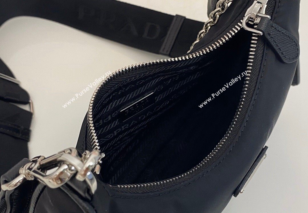 Prada Re-Edition 2005 Nylon Shoulder Bag 1BH204 Black 2025 (nana-251121088)