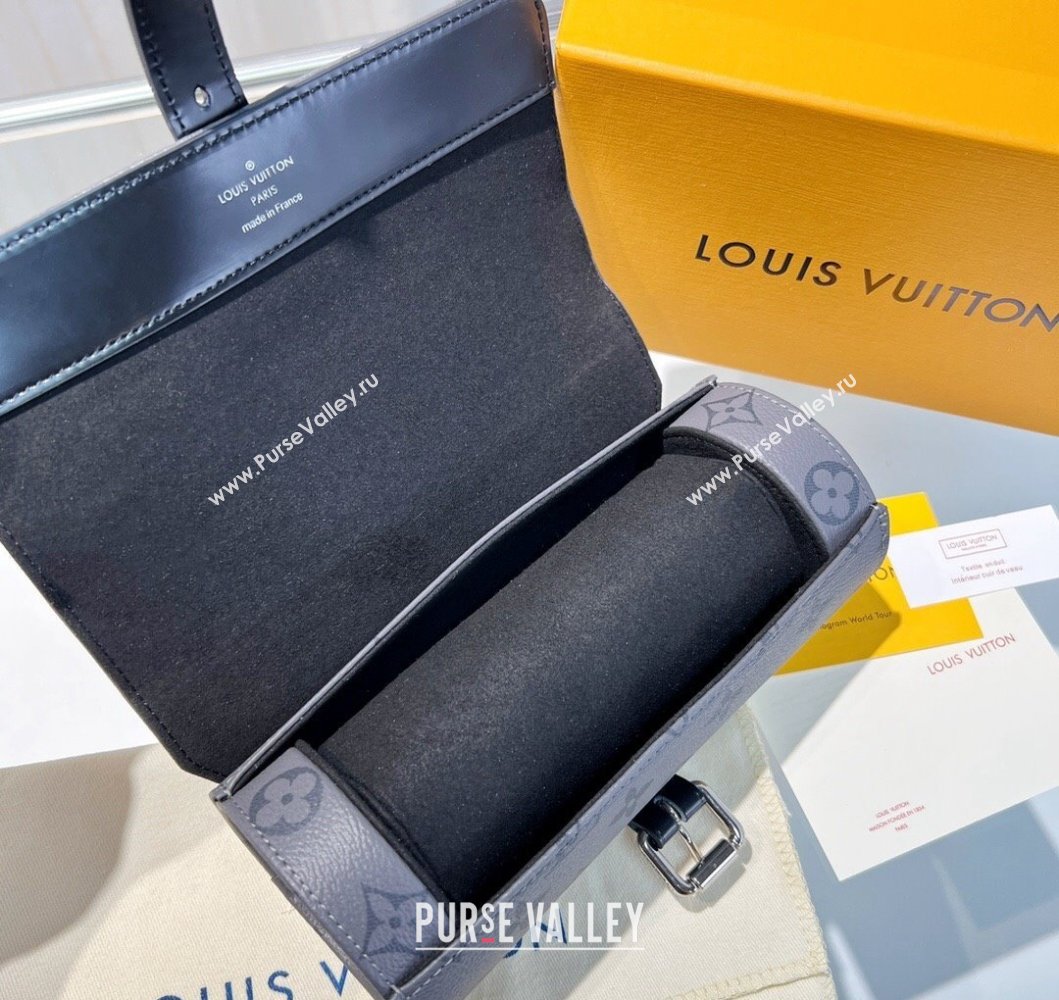 Louis Vuitton 3 Watch Case in Silver Grey Monogram Canvas M47530 2025 (HY-250312022)
