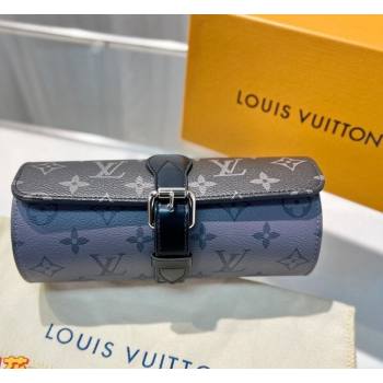 Louis Vuitton 3 Watch Case in Grey and Black Monogram Canvas M47530 2025 (HY-250312021)