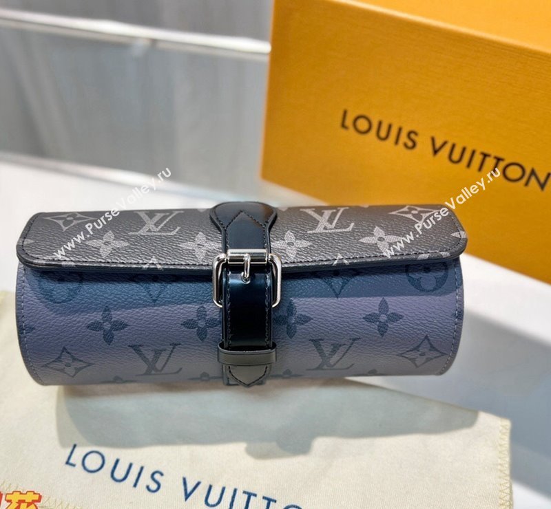 Louis Vuitton 3 Watch Case in Grey and Black Monogram Canvas M47530 2025 (HY-250312021)