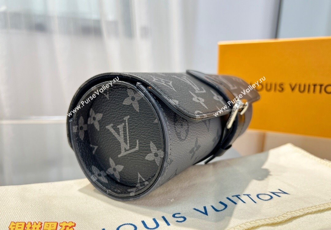 Louis Vuitton 3 Watch Case in Grey and Black Monogram Canvas M47530 2025 (HY-250312021)