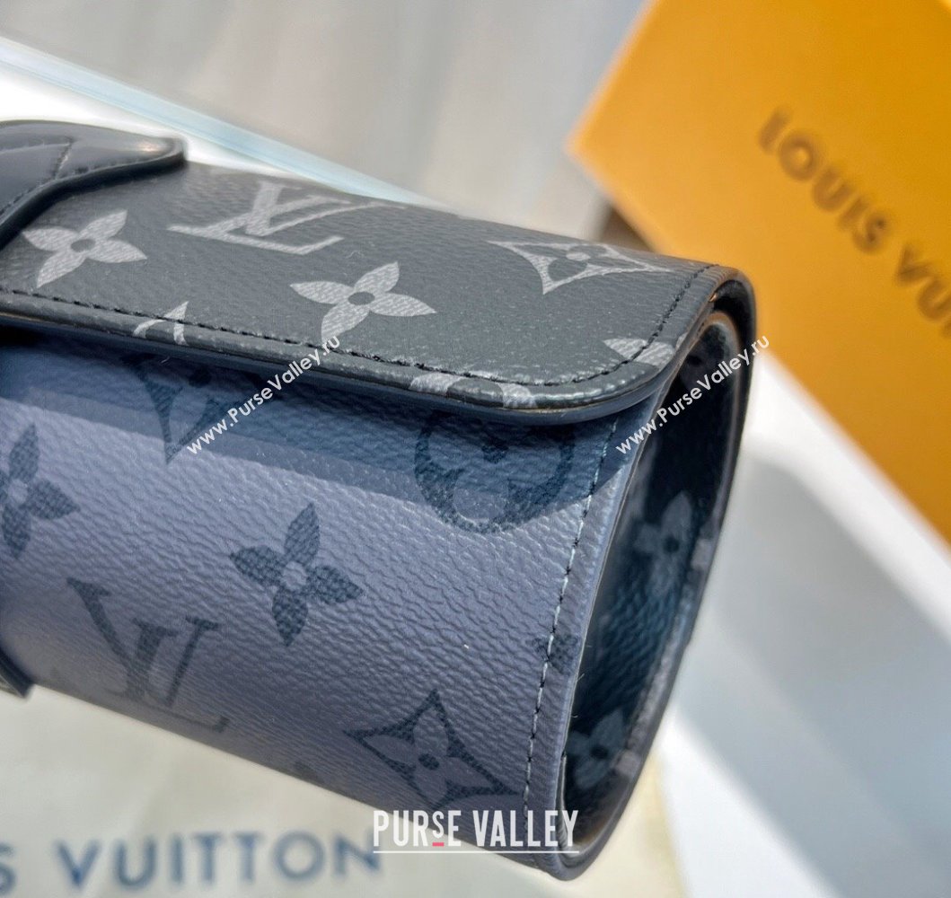 Louis Vuitton 3 Watch Case in Grey and Black Monogram Canvas M47530 2025 (HY-250312021)