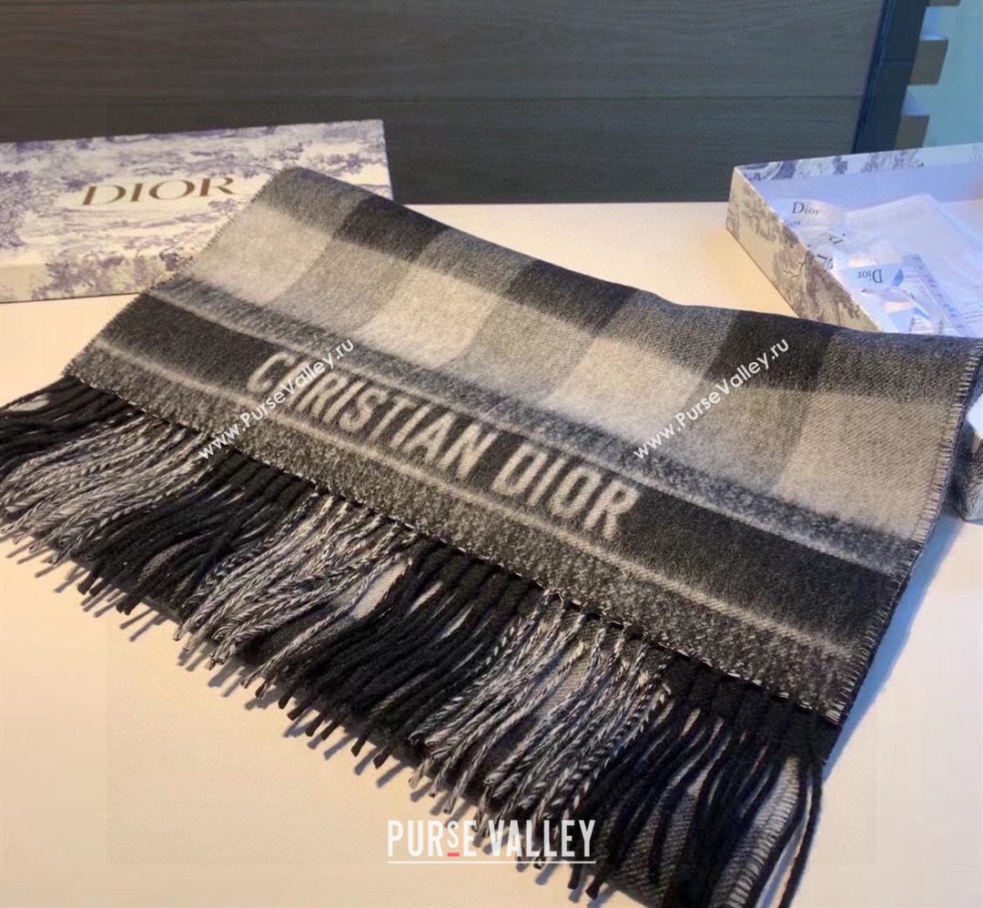 Dior Cashmere Check Scarf Grey 2023 Dr09051 (XMN-230905006)