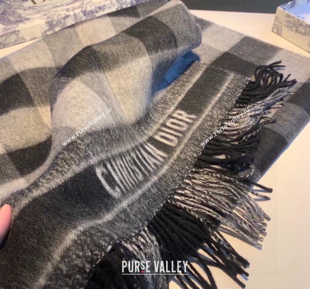 Dior Cashmere Check Scarf Grey 2023 Dr09051 (XMN-230905006)