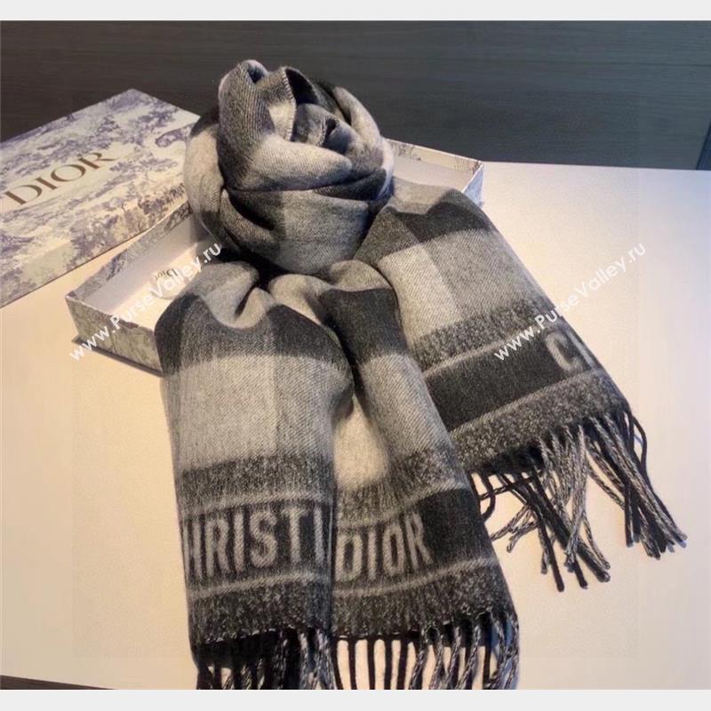 Dior Cashmere Check Scarf Grey 2023 Dr09051 (XMN-230905006)