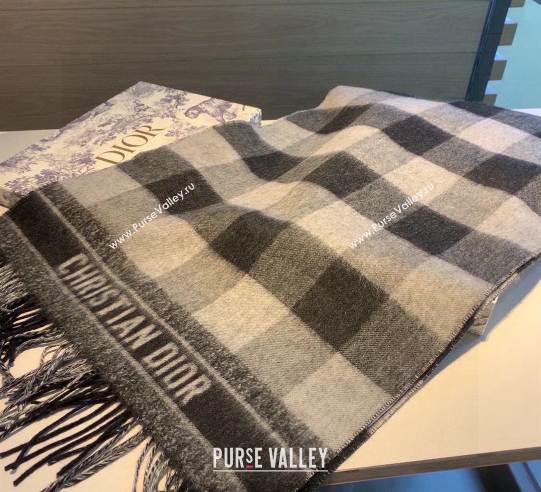 Dior Cashmere Check Scarf Grey 2023 Dr09051 (XMN-230905006)