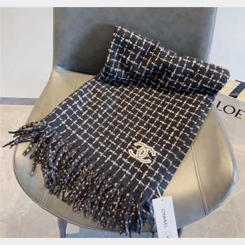 Chanel Check Long Scarf 78x190cm Black 2023 CH090501 (XMN-230905002)