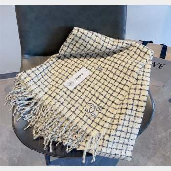 Chanel Check Long Scarf 78x190cm White 2023 CH090501 (XMN-230905001)